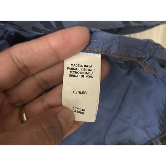 Lucky Brand Men’s XL Blue Hawaiian Shirt Saturday Stretch Beach Button - Picture 3 of 6